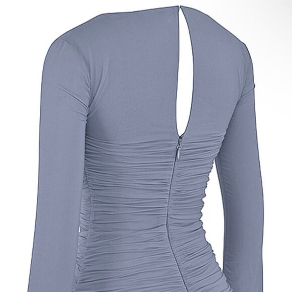 House of Cb Camille Dove Grey Real Silk Mini Dress Multiple Sizes M Medium - Picture 6 of 6